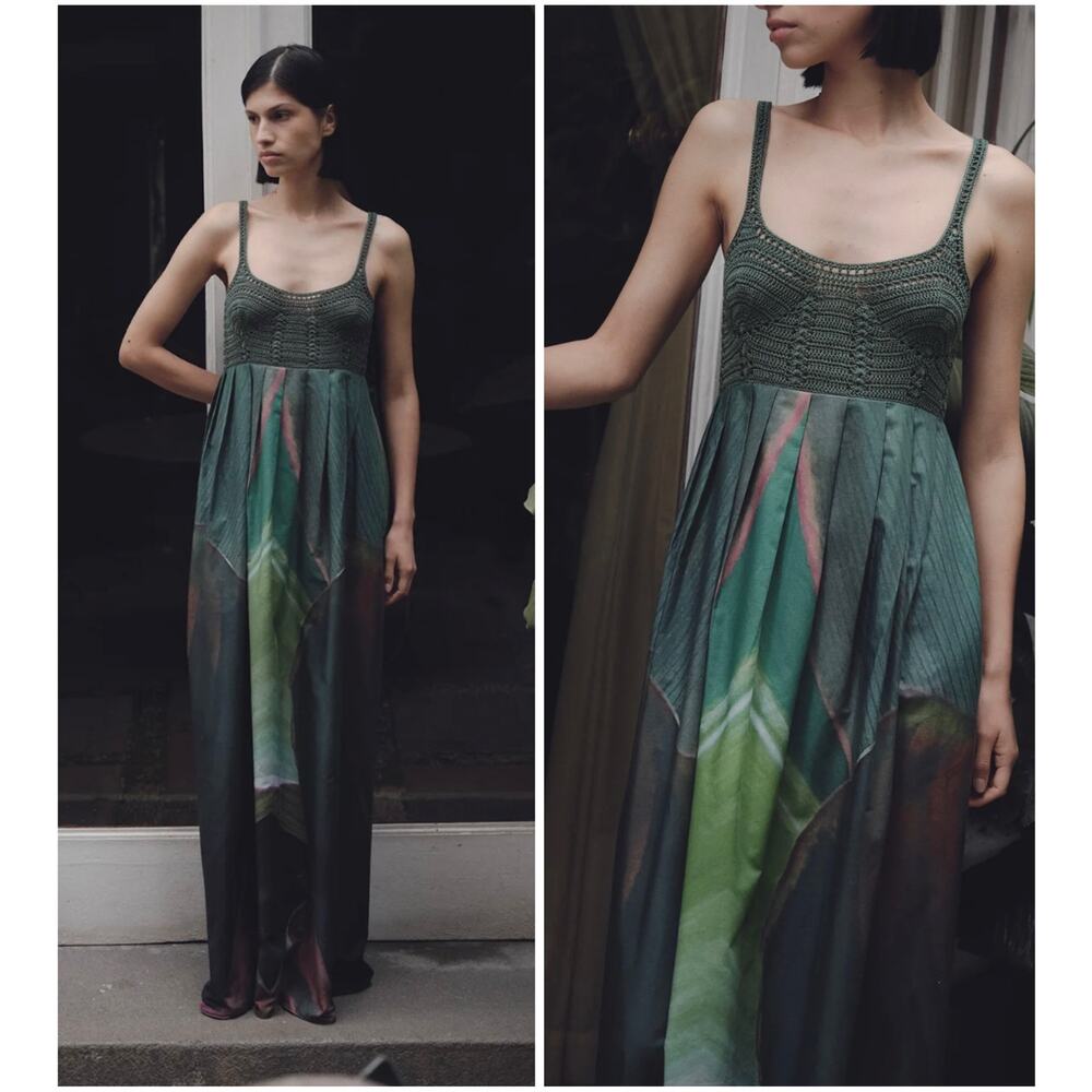 🔥Casa De Las Casas Peru Crochet Maxi Dress Coastal Beach Boho Cottagecore Forest